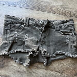Blue Asphalt Frayed Hem Jean Shorts